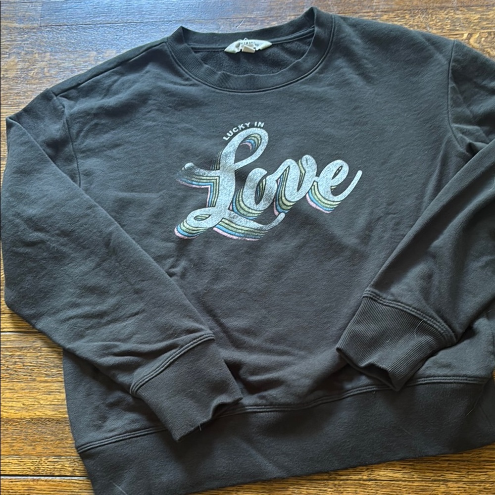 Lucky black crew sweat shirt